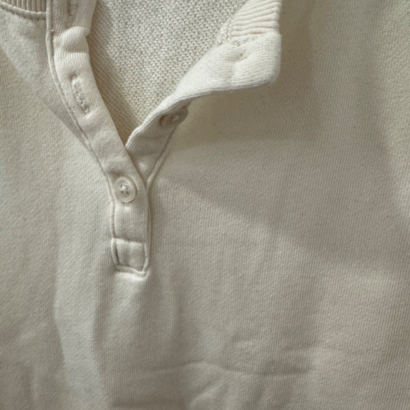 American Eagle AE Fleece Cinched Henley Pullover Sweatshirt, Size M - Picture 6 of 7